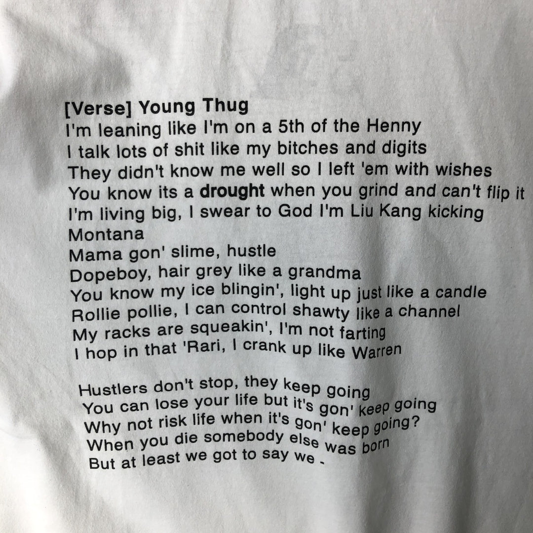 YOUNG THUG Rap T-Shirt (Men's XL equivalent) unclear white type Vintage Second Hand