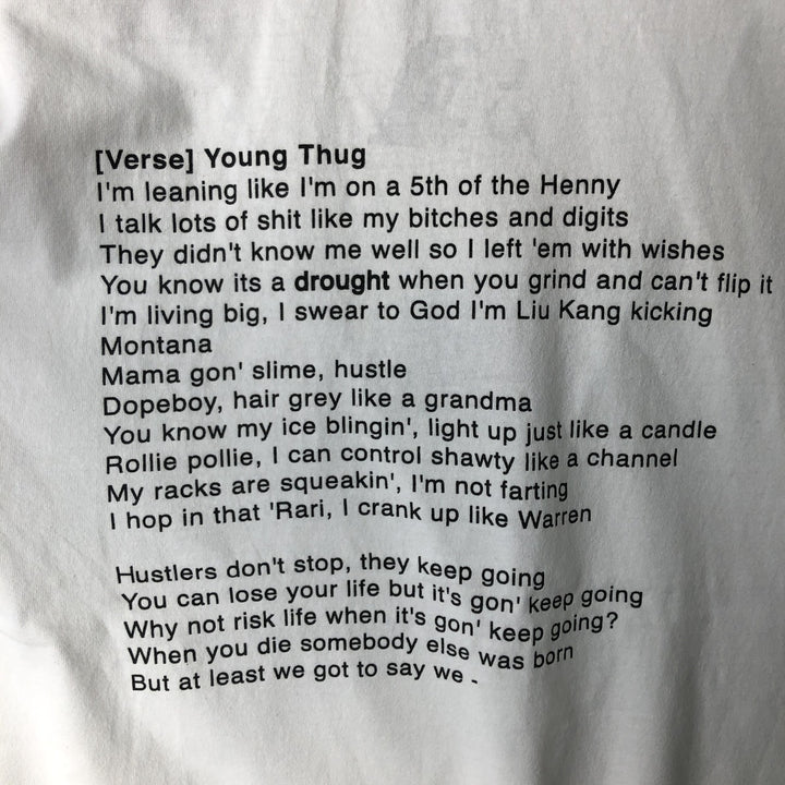 YOUNG THUG Rap T-Shirt (Men's XL equivalent) unclear white type Vintage Second Hand