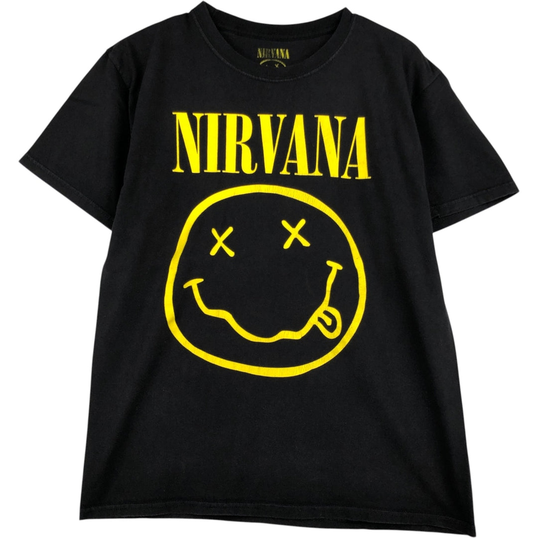 NIRVANA Nirvana Band T-shirt, Band T, Men's M size cotton black type Vintage Second Hand