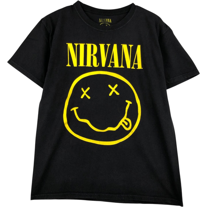 NIRVANA Nirvana Band T-shirt, Band T, Men's M size cotton black type Vintage Second Hand