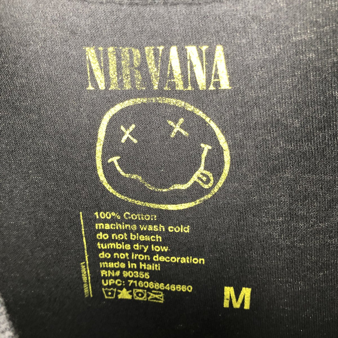 NIRVANA Nirvana Band T-shirt, Band T, Men's M size cotton black type Vintage Second Hand