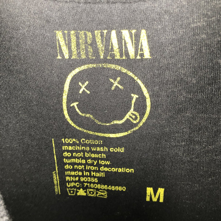 NIRVANA Nirvana Band T-shirt, Band T, Men's M size cotton black type Vintage Second Hand