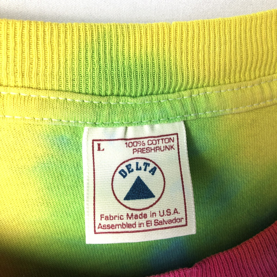 2000'S Delta Grateful Dead Tie-Dye Pattern Band T-Shirt, Made in USA, Men's Size L (approx.) cotton blue type Vintage Second Hand