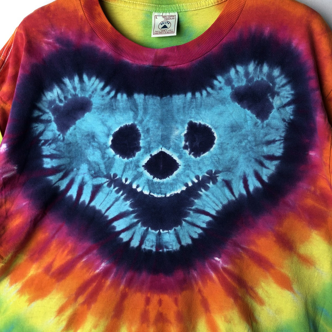 2000'S Delta Grateful Dead Tie-Dye Pattern Band T-Shirt, Made in USA, Men's Size L (approx.) cotton blue type Vintage Second Hand