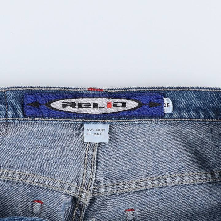 RELIQ Denim Cargo Pants, Men's Size W37 (approx.) cotton blue type Vintage Second Hand