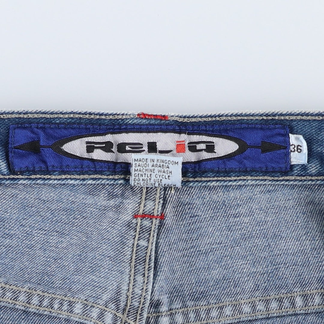 RELIQ Denim Cargo Pants, Men's Size W37 (approx.) cotton blue type Vintage Second Hand