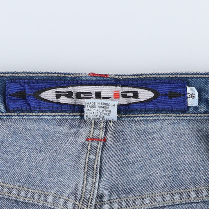 RELIQ Denim Cargo Pants, Men's Size W37 (approx.) cotton blue type Vintage Second Hand