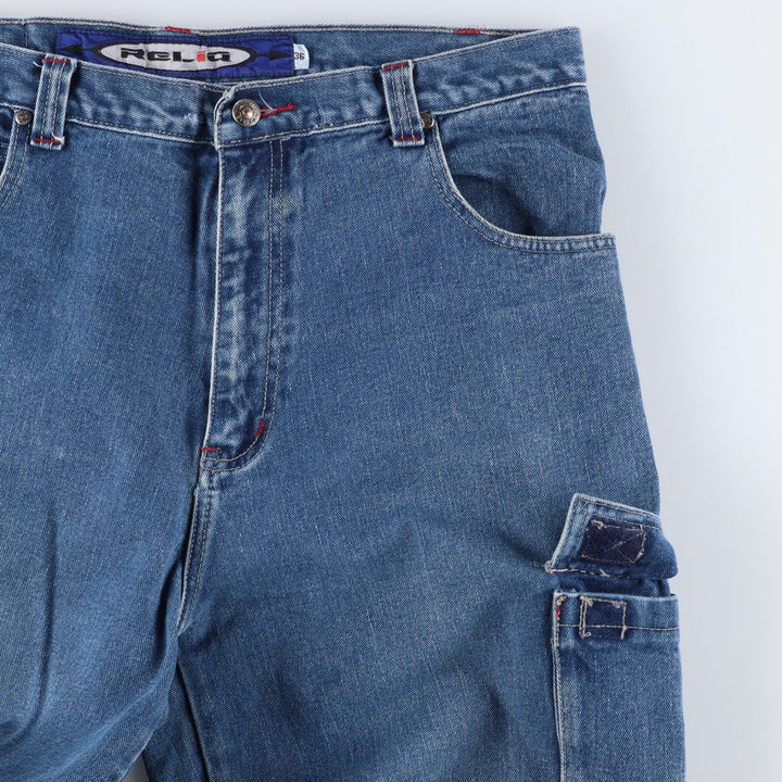 RELIQ Denim Cargo Pants, Men's Size W37 (approx.) cotton blue type Vintage Second Hand