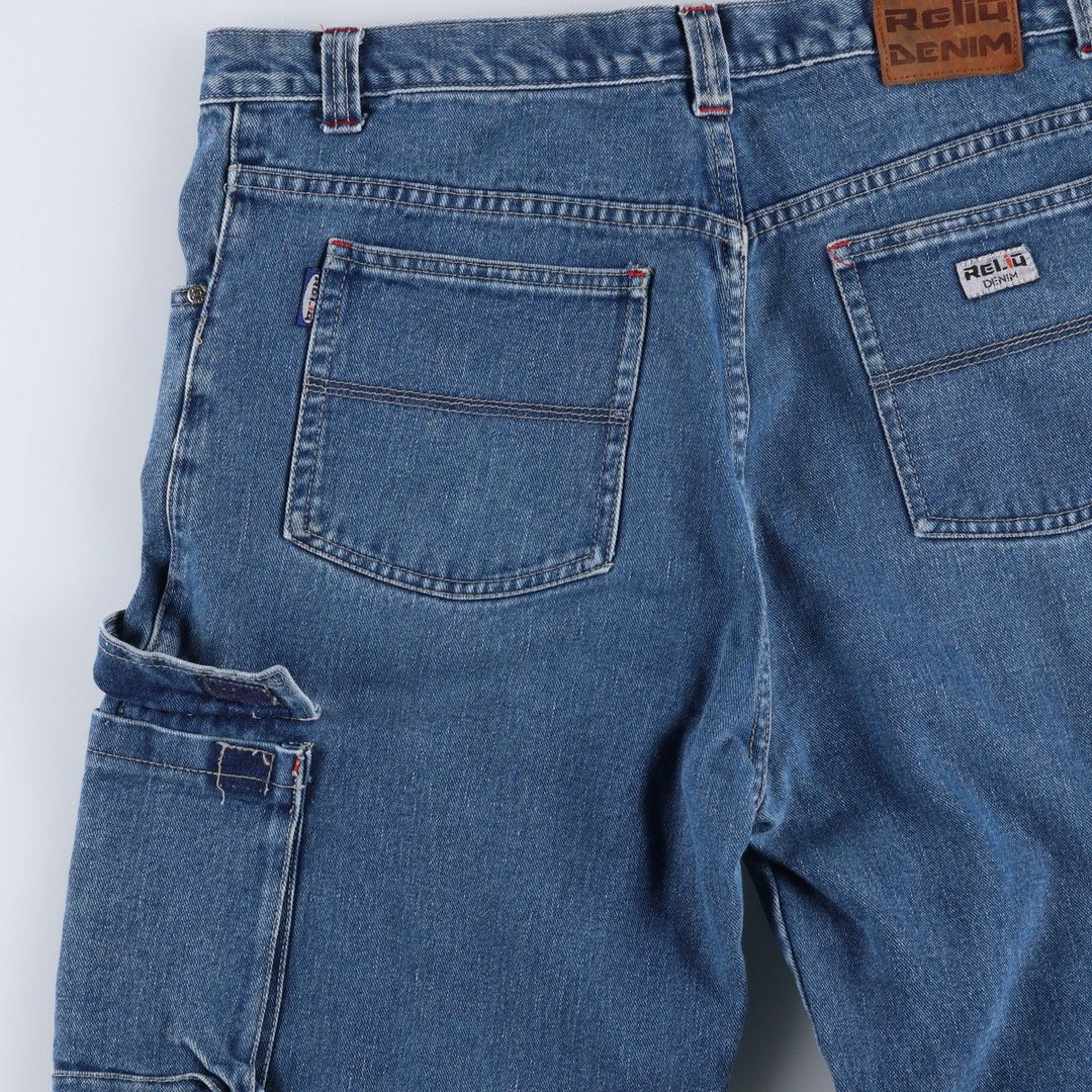 RELIQ Denim Cargo Pants, Men's Size W37 (approx.) cotton blue type Vintage Second Hand
