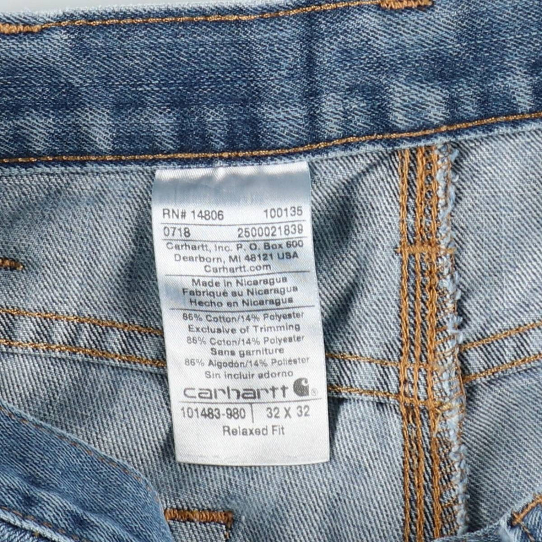 Carhartt Relaxed Fit Straight Denim Pants for Men, W32 equivalent cotton blue type Vintage Second Hand