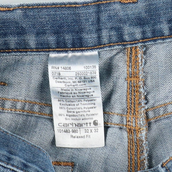 Carhartt Relaxed Fit Straight Denim Pants for Men, W32 equivalent cotton blue type Vintage Second Hand