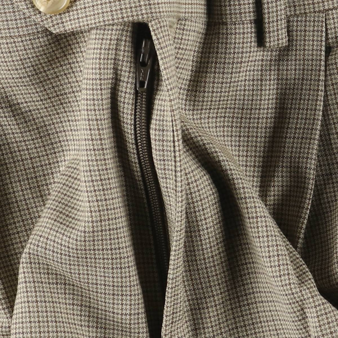 Ralph Lauren TOTAL COMFORT Check Pattern Two-pleat Wool Pants, Men's Size 36 wool Beige type Vintage Second Hand