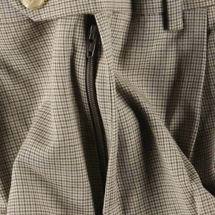 Ralph Lauren TOTAL COMFORT Check Pattern Two-pleat Wool Pants, Men's Size 36 wool Beige type Vintage Second Hand