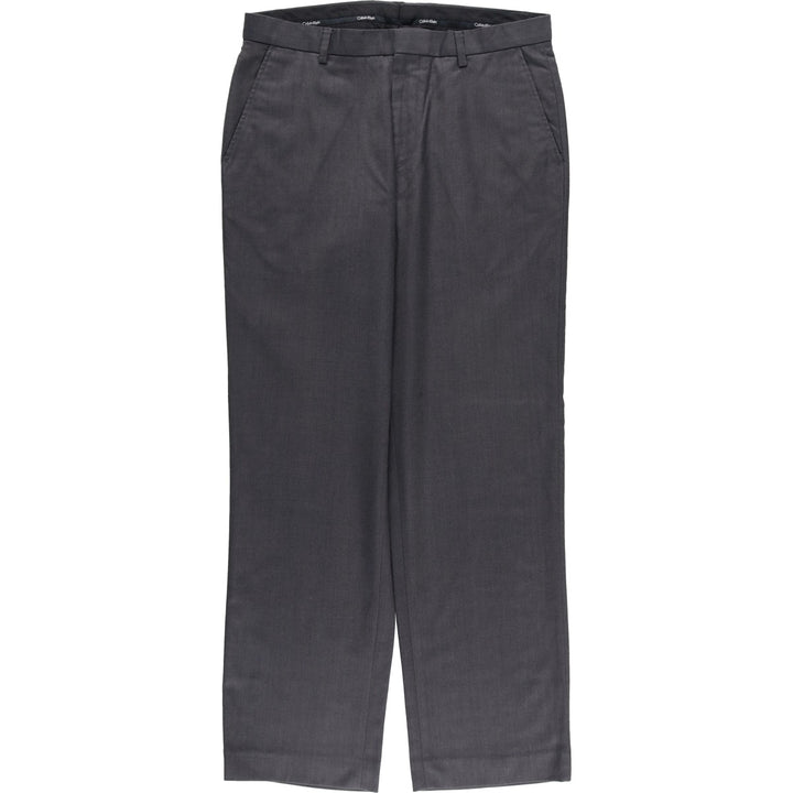 00s~ Calvin Klein Slacks Pants Men's W33 polyester gray type Vintage Second Hand