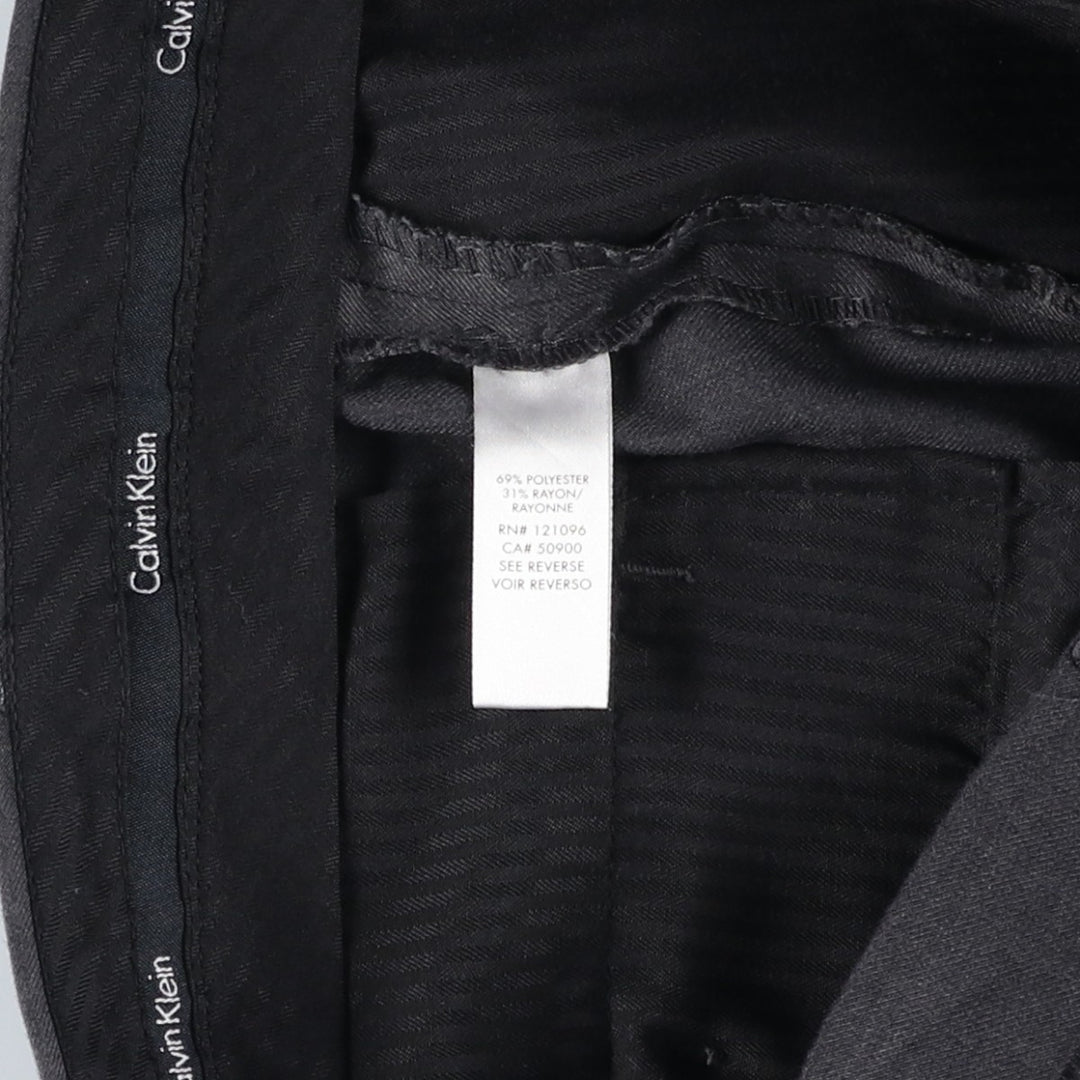 00s~ Calvin Klein Slacks Pants Men's W33 polyester gray type Vintage Second Hand