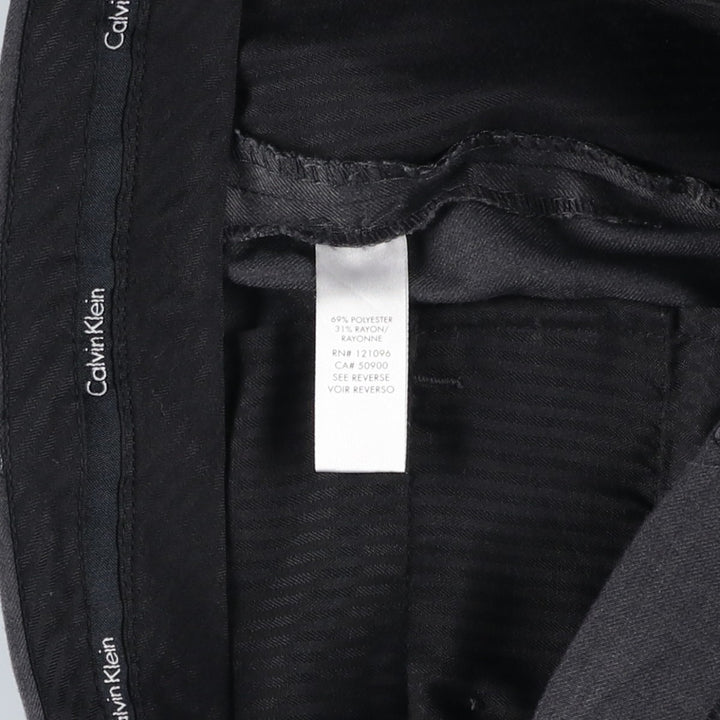 00s~ Calvin Klein Slacks Pants Men's W33 polyester gray type Vintage Second Hand