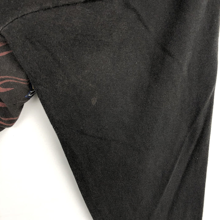 2000'S Delta Popeye Fire Pattern Character Print Long-Sleeve T-Shirt (Men's XL equivalent) cotton black type Vintage Second Hand