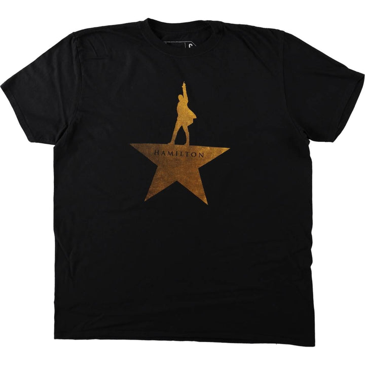 HAMILTON Hamilton Musical Print T-Shirt X LARGE (Men's XL equivalent) cotton black type Vintage Second Hand