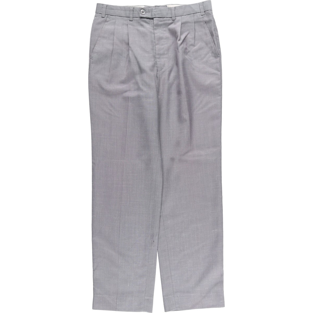TRAVELLERS Two-pleat Slacks Pants, Men's, Size W33 unclear gray type Vintage Second Hand