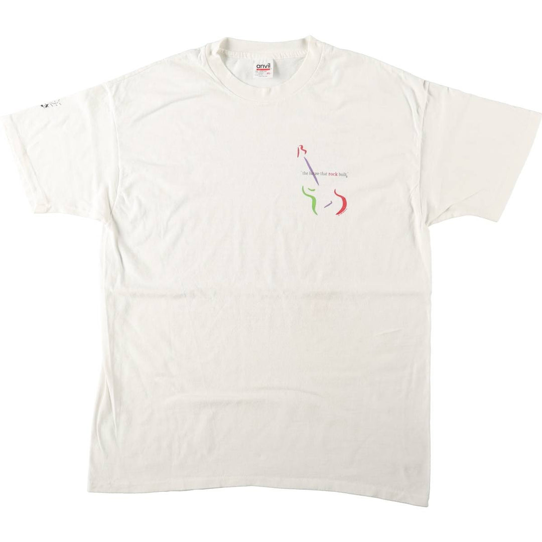 90'S Anvil Printed T-shirt Made in USA Men's XL Vintage cotton white type Vintage Second Hand