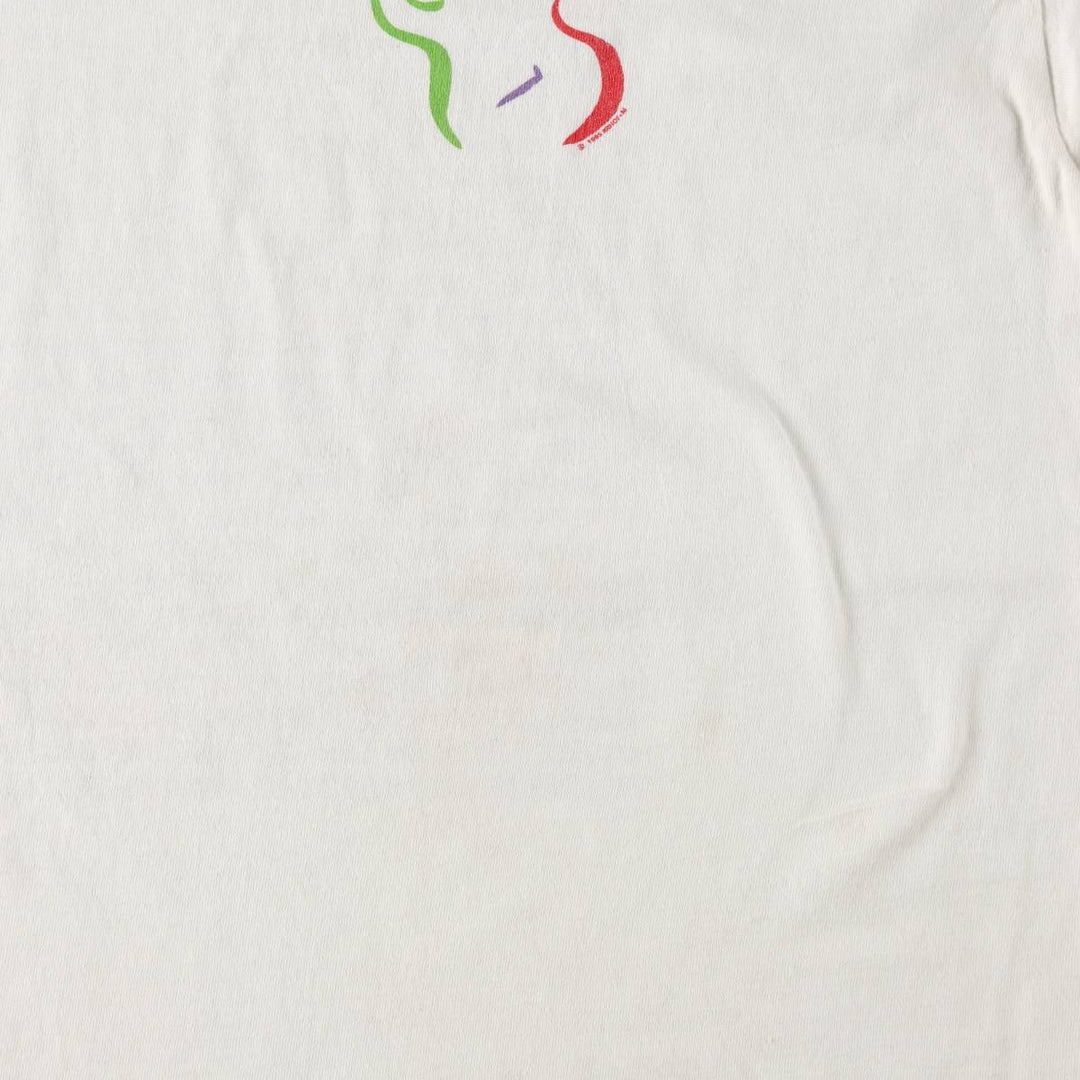 90'S Anvil Printed T-shirt Made in USA Men's XL Vintage cotton white type Vintage Second Hand