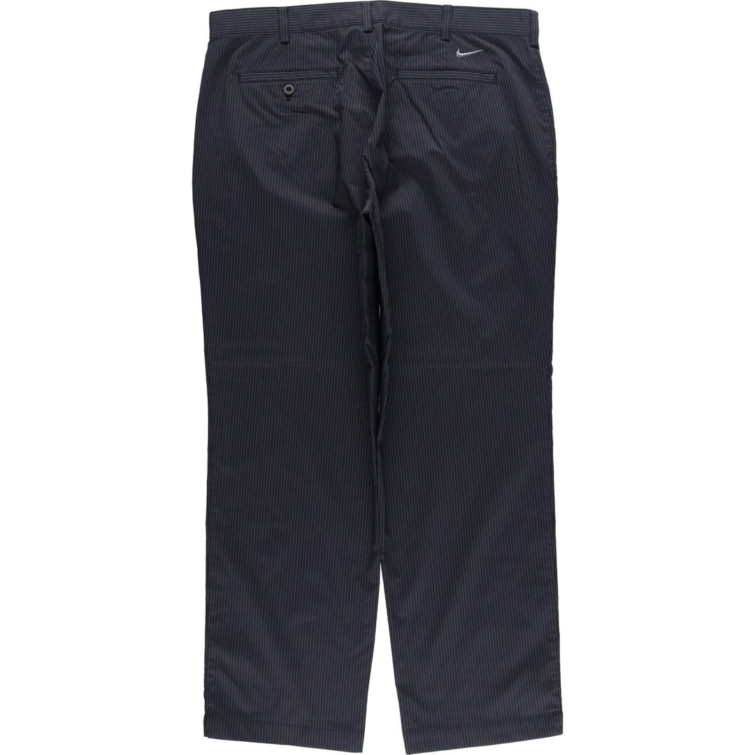 Nike Golf Dri-FIT Stripe Pattern Slacks, Men's, Size W37 polyester black type Vintage Second Hand