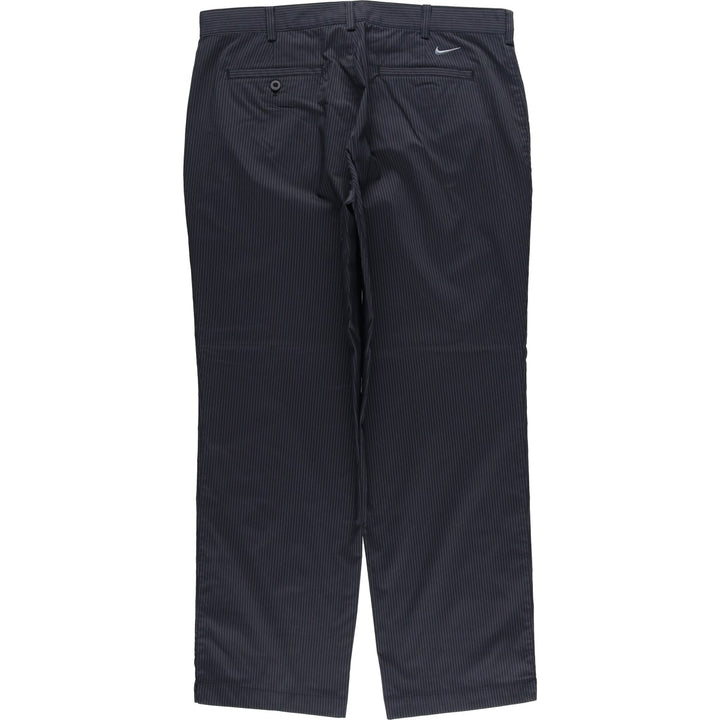Nike Golf Dri-FIT Stripe Pattern Slacks, Men's, Size W37 polyester black type Vintage Second Hand