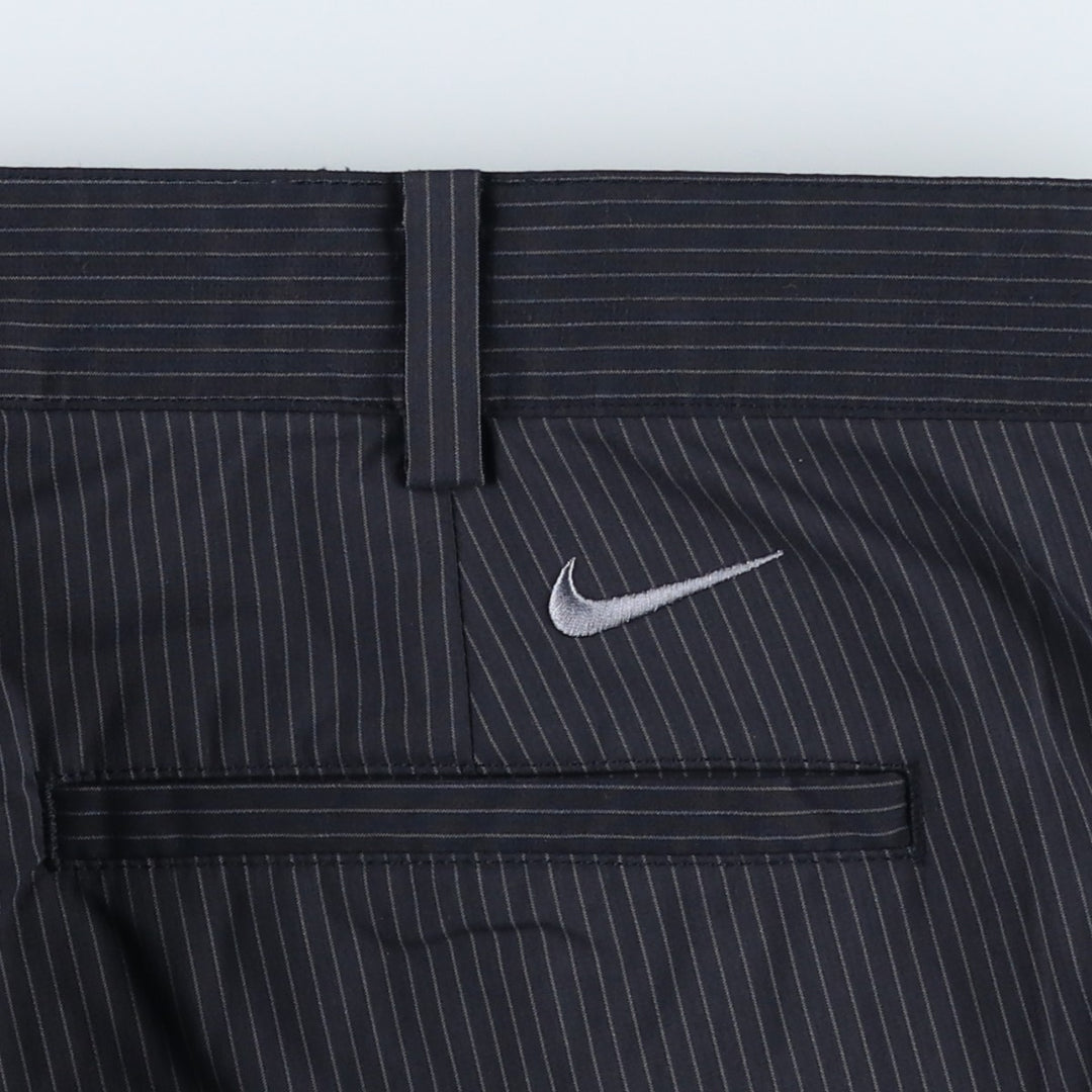 Nike Golf Dri-FIT Stripe Pattern Slacks, Men's, Size W37 polyester black type Vintage Second Hand