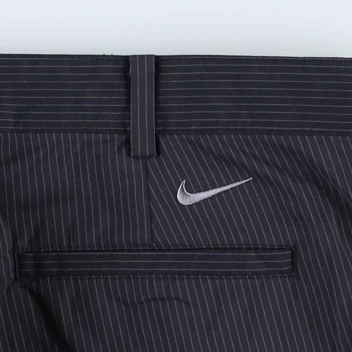 Nike Golf Dri-FIT Stripe Pattern Slacks, Men's, Size W37 polyester black type Vintage Second Hand
