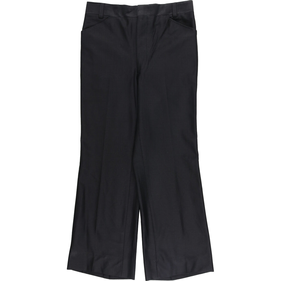 Stripe Pattern Flare Pants Men's W33 unclear black type Vintage Second Hand