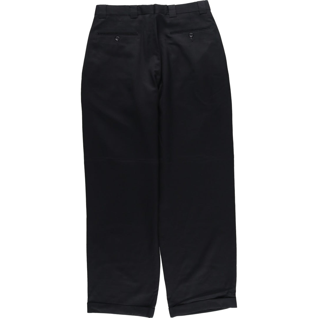 90'S Bachrach Super 100'S Four-Tuck Wool Pants/Slacks, Made in Canada, Men's, Size W31, Vintage wool black type Vintage Second Hand