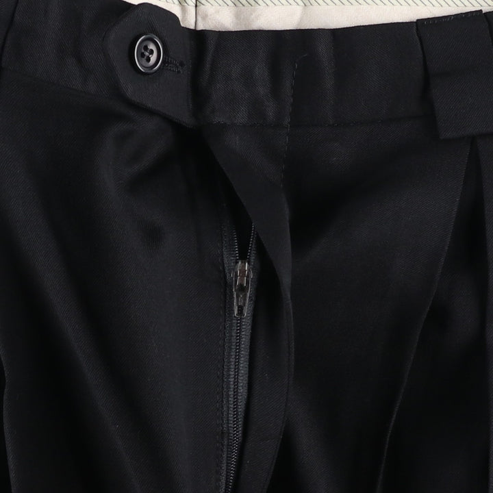 90'S Bachrach Super 100'S Four-Tuck Wool Pants/Slacks, Made in Canada, Men's, Size W31, Vintage wool black type Vintage Second Hand