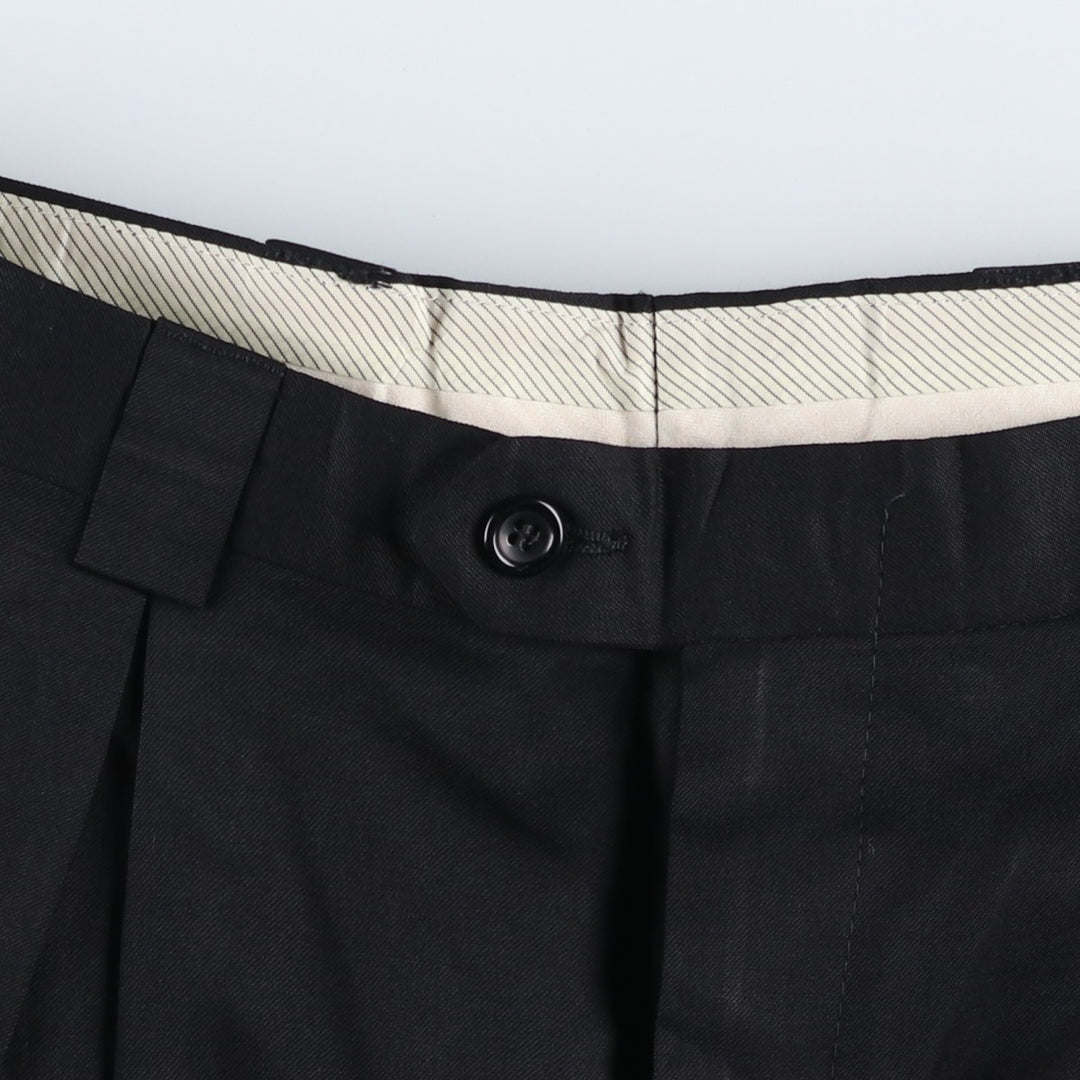 90'S Bachrach Super 100'S Four-Tuck Wool Pants/Slacks, Made in Canada, Men's, Size W31, Vintage wool black type Vintage Second Hand