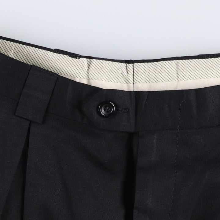 90'S Bachrach Super 100'S Four-Tuck Wool Pants/Slacks, Made in Canada, Men's, Size W31, Vintage wool black type Vintage Second Hand