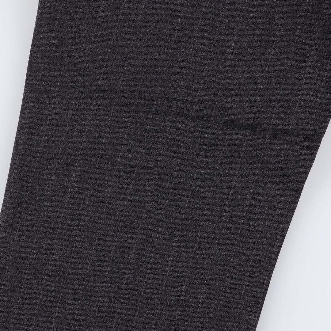 90'S Nautica Striped Pattern Two-Pleated Wool Pants, Men's, Size W32, Vintage wool Charcoal Vintage Second Hand