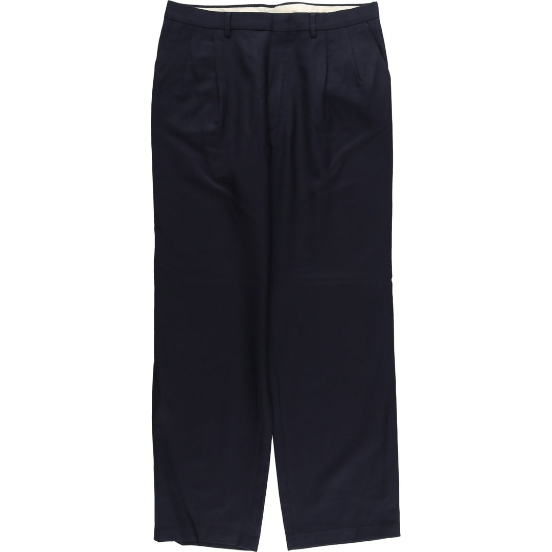 Vintage two-pleat slacks for men, size W33 unclear navy blue type Vintage Second Hand