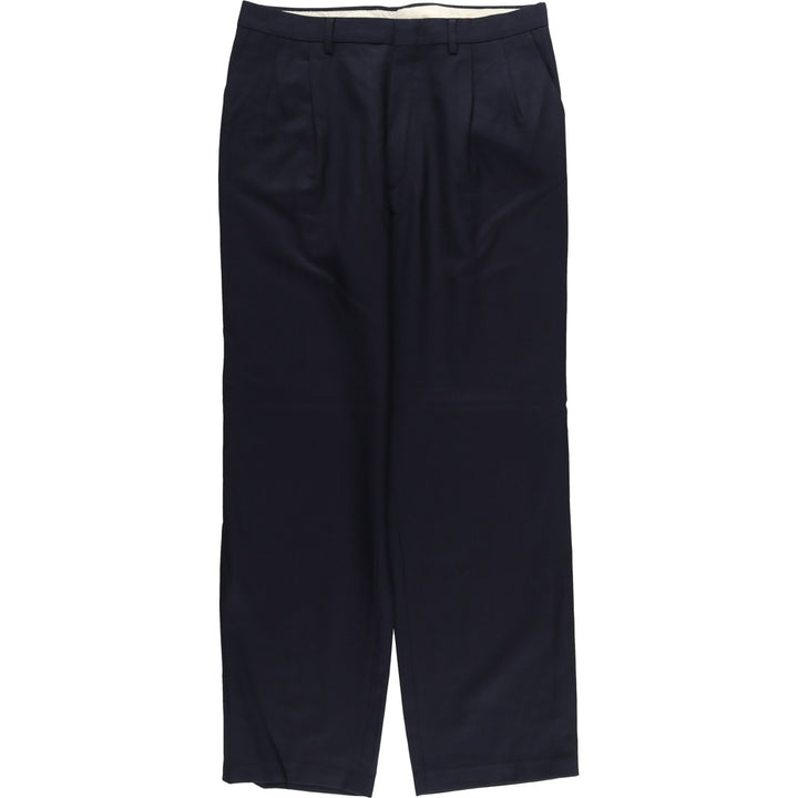 Vintage two-pleat slacks for men, size W33 unclear navy blue type Vintage Second Hand