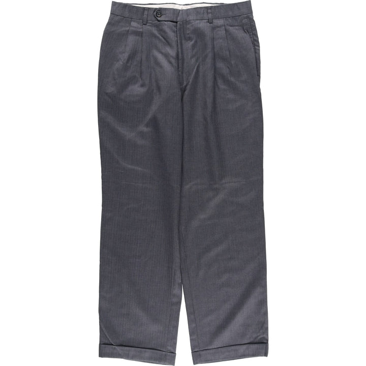 2000'S ~ Nautica Two-pleat Wool Pants Slacks Men's Size W33 wool gray type Vintage Second Hand