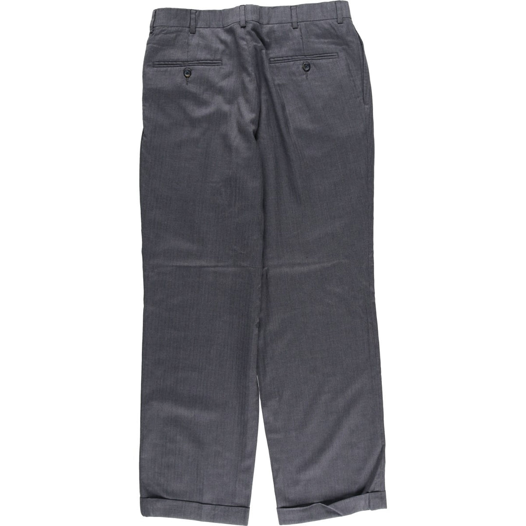 2000'S ~ Nautica Two-pleat Wool Pants Slacks Men's Size W33 wool gray type Vintage Second Hand