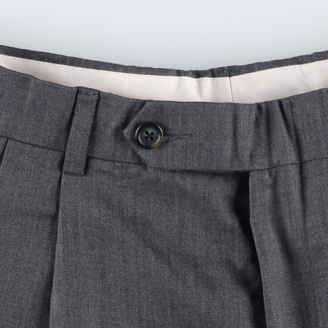 2000'S ~ Nautica Two-pleat Wool Pants Slacks Men's Size W33 wool gray type Vintage Second Hand
