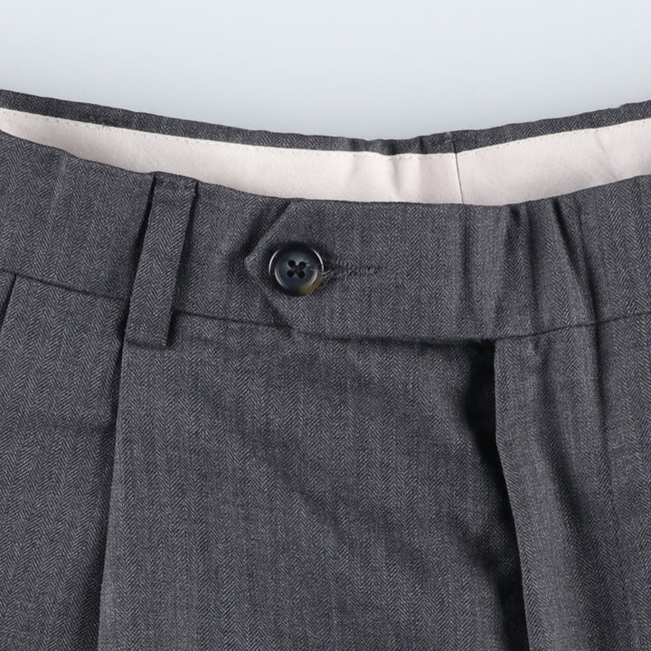 2000'S ~ Nautica Two-pleat Wool Pants Slacks Men's Size W33 wool gray type Vintage Second Hand