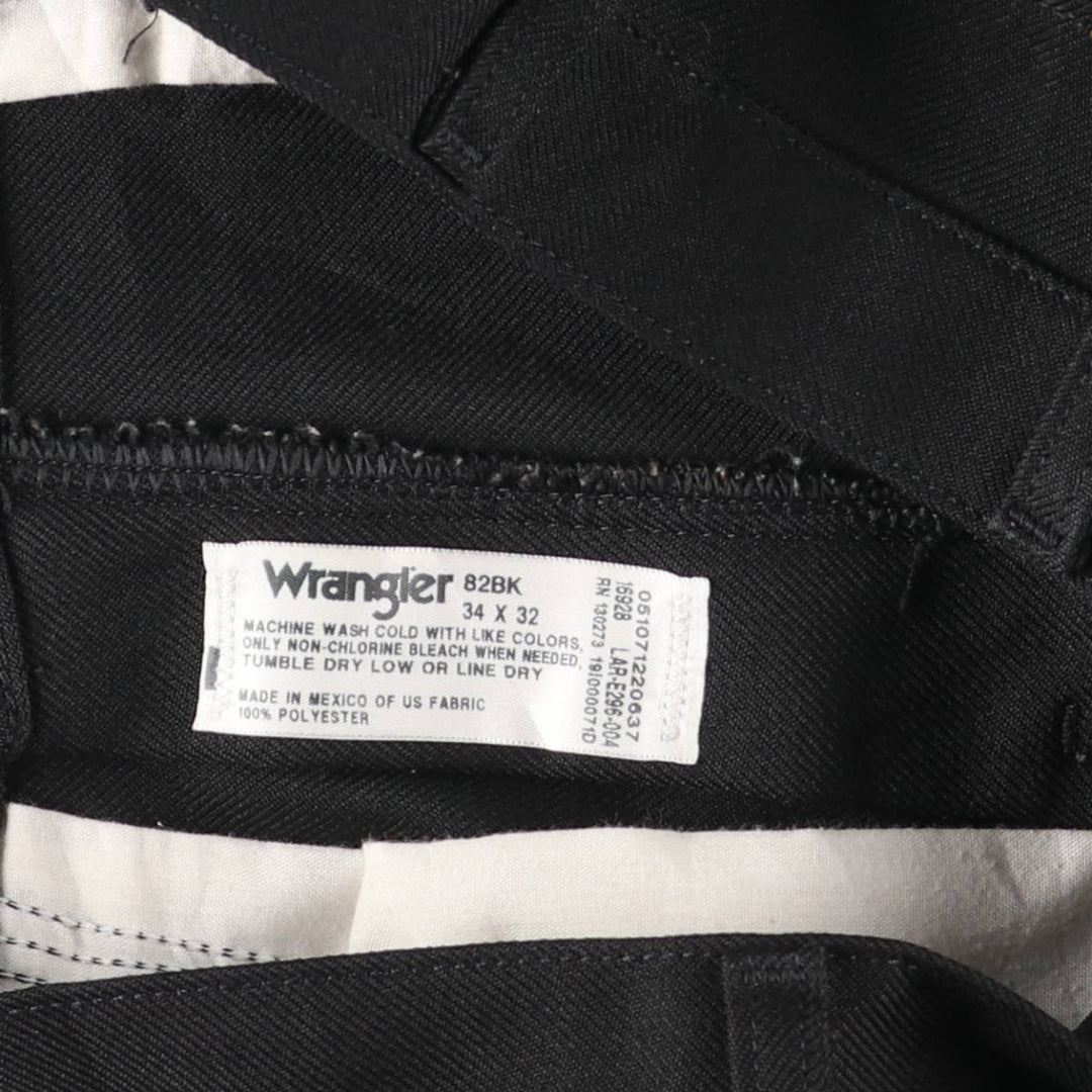 Vintage 90s-00'S Wrangler Dress Jeans, Men's Size 36 (W36) polyester black type Vintage Second Hand