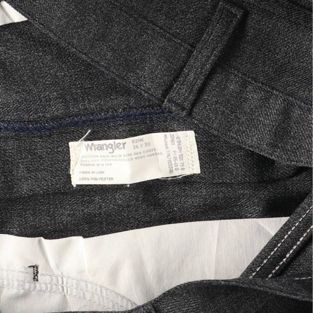 Vintage 80s-90'S Wrangler Rancher Dress Jeans, Slacks, Made in USA, Men's, Size W37 polyester gray type Vintage Second Hand
