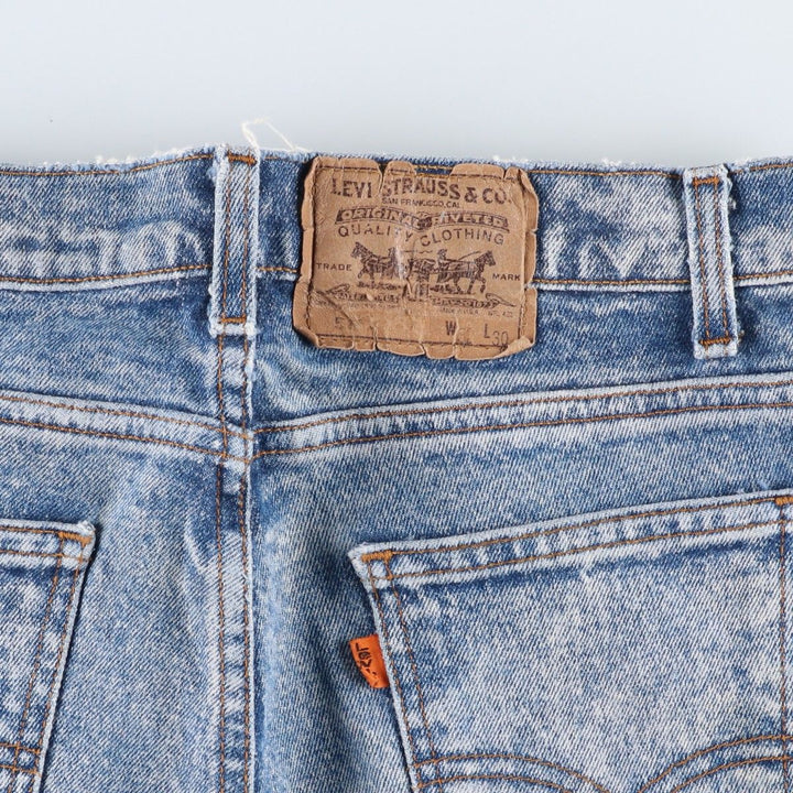 1990'S Levi's 511 Tapered Denim Pants, Made in USA, Men's Size W31 (approx.), Vintage, Orange Tab cotton Blue type light blue Vintage Second Hand