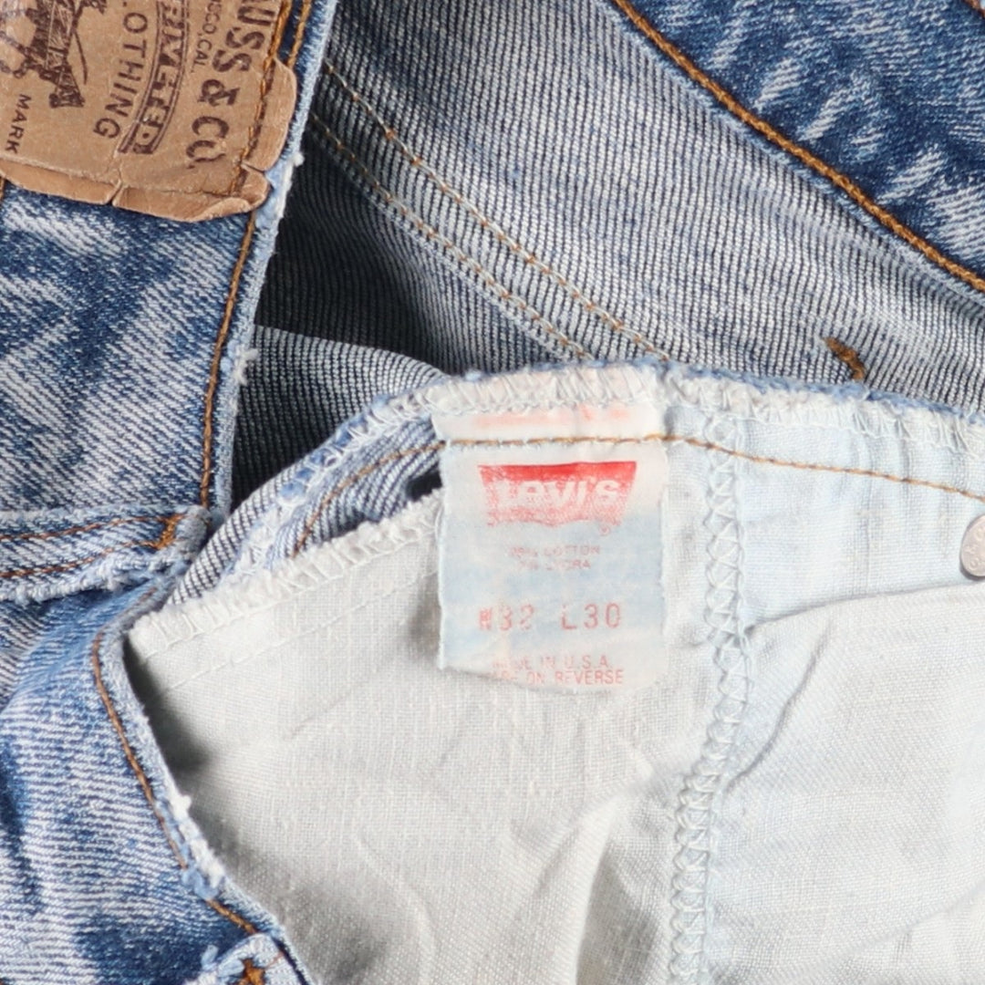 1990'S Levi's 511 Tapered Denim Pants, Made in USA, Men's Size W31 (approx.), Vintage, Orange Tab cotton Blue type light blue Vintage Second Hand