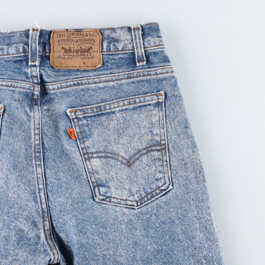 1990'S Levi's 511 Tapered Denim Pants, Made in USA, Men's Size W31 (approx.), Vintage, Orange Tab cotton Blue type light blue Vintage Second Hand