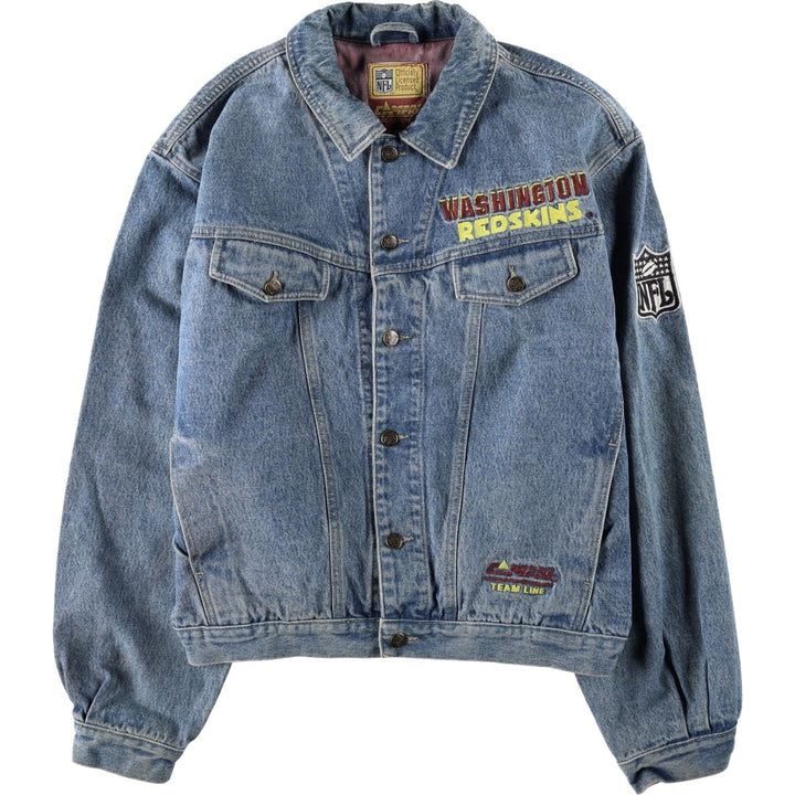 Campri NFL Washington Redskins denim jacket, men's size L (approx.) cotton blue type Vintage Second Hand