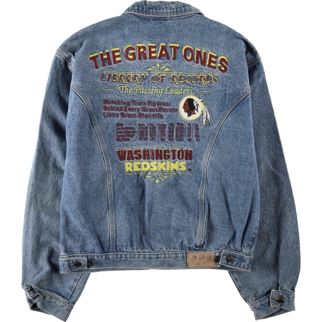 Campri NFL Washington Redskins denim jacket, men's size L (approx.) cotton blue type Vintage Second Hand