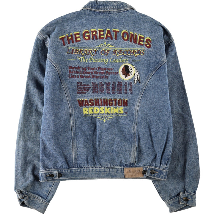 Campri NFL Washington Redskins denim jacket, men's size L (approx.) cotton blue type Vintage Second Hand