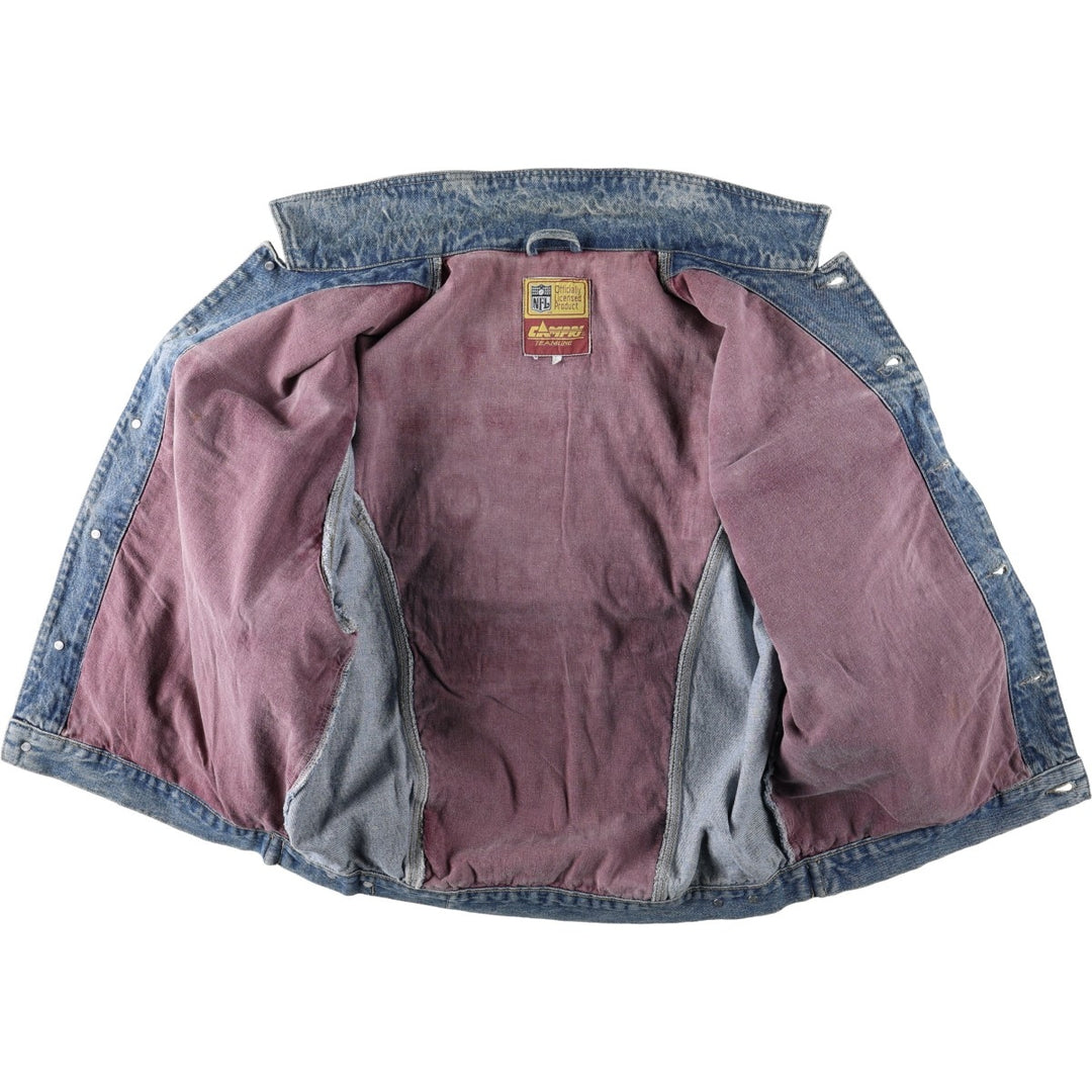 Campri NFL Washington Redskins denim jacket, men's size L (approx.) cotton blue type Vintage Second Hand